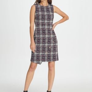 DKNY Women's Asymmetrical Tweed Sheath Dress